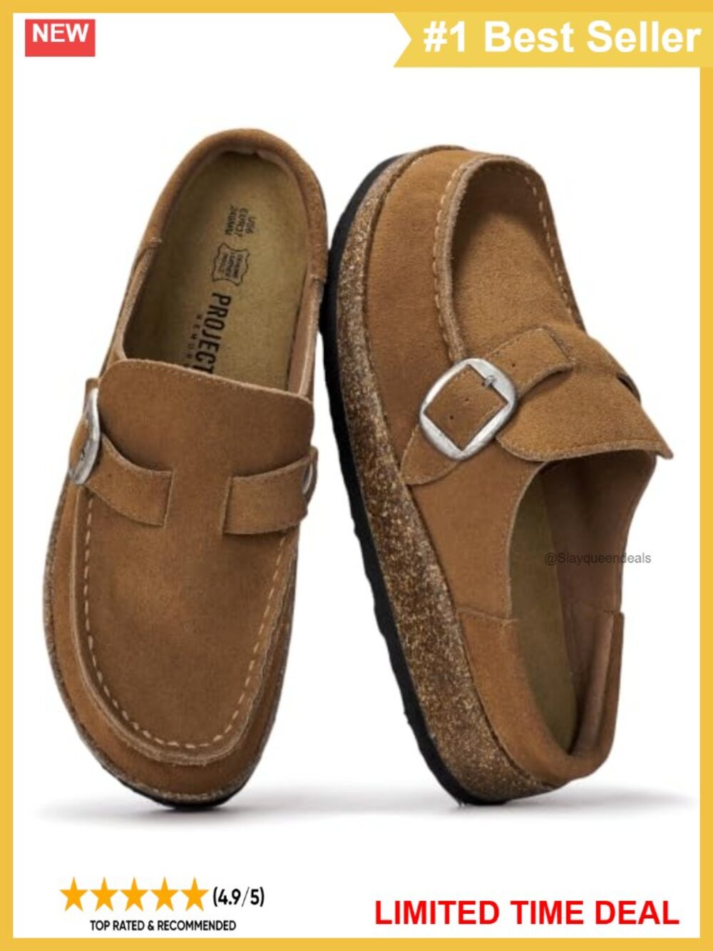 Genuine Leather Mocc Women Non-Slip Comfort Mules
